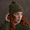 Women's Aran Handknit Hat - Green