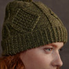 Women's Aran Handknit Hat - Green