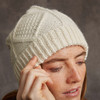Women's Aran Handknit Hat - Natural White
