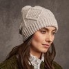 Women's Aran Handknit Hat - Oatmeal