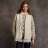 Women's Handknit Aran Scarf - Natural White