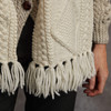 Women's Handknit Aran Scarf - Natural White