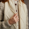 Women's Handknit Aran Scarf - Natural White