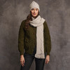 Women's Handknit Aran Scarf - Oatmeal