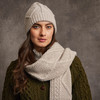 Women's Handknit Aran Scarf - Oatmeal