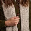 Women's Handknit Aran Scarf - Oatmeal