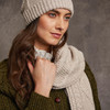 Women's Handknit Aran Scarf - Oatmeal