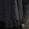 Men's Aran Handknit Scarf - Charcoal
