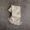 Men's Aran Handknit Scarf - Natural White