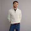 Men's Fisherman's Ribbed Half Zip Sweater - Natural White