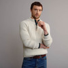 Men's Fisherman's Ribbed Half Zip Sweater - Natural White