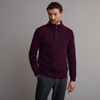 Men's Fisherman's Ribbed Half Zip Sweater - Berry