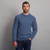 Kilronan Crew Neck Aran Sweater - Denim