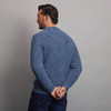 Kilronan Crew Neck Aran Sweater - Denim, Back Detail