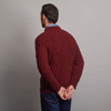 Kilronan Crew Neck Aran Sweater - Berry, Back Detail