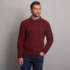 Kilronan Crew Neck Aran Sweater - Berry