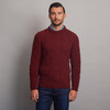 Kilronan Crew Neck Aran Sweater - Berry