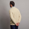 Kilronan Crew Neck Aran Sweater - Natural White, Back Detail