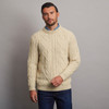 Kilronan Crew Neck Aran Sweater - Natural White