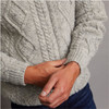 Dun Aonghasa Quarter Zip Aran Sweater - Slate Grey, Cuff & Sleeve