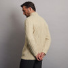 Dun Aonghasa Quarter Zip Aran Sweater - Natural White, Back Detail