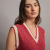 Kilmurvy Sleeveless Vest - Rose, Collar Detail