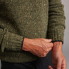 Men's Onaght Crew Neck Sweater - Green, Cuff & Sleeve Detail