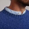 Men's Onaght Crew Neck Sweater - Denim, Collar Detail