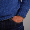 Men's Onaght Crew Neck Sweater - Denim, Cuff Detail
