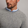 Men's Onaght Crew Neck Sweater - Grey, Collar Detail