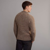 Men's Traditional Donegal Tweed Roll Neck Sweater - Oatmeal, Back Detail