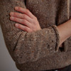 Men's Traditional Donegal Tweed Roll Neck Sweater - Oatmeal, Sleeve Detail