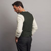 Men's Tweed Herringbone Waistcoat - Olive, Back Detail