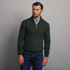 Men's Half Zip Wool Sweater - Army Green