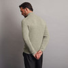 Men's Half Zip Wool Sweater - Oatmeal, Back