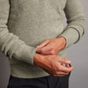 Men's Half Zip Wool Sweater - Oatmeal, Cuff Detail