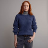 Women's Fisherman's Ribbed Crew Sweater - Denim