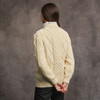 Women's Handknit Courough Aran Sweater - Natural White, Back Detail