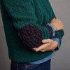 Onaght Women's Crew Neck Aran Patch Sweater - Teal, Patch Detail