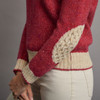 Onaght Women's Crew Neck Aran Patch Sweater - Rose, Patch Detail