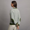 Onaght Women's Crew Neck Aran Patch Sweater - Oatmeal, Back Detail