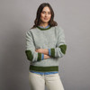 Onaght Women's Crew Neck Aran Patch Sweater - Oatmeal