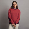 Onaght Women's Crew Neck Aran Patch Sweater - Berry