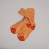 Women's Aran Wool Socks - Orange Nep