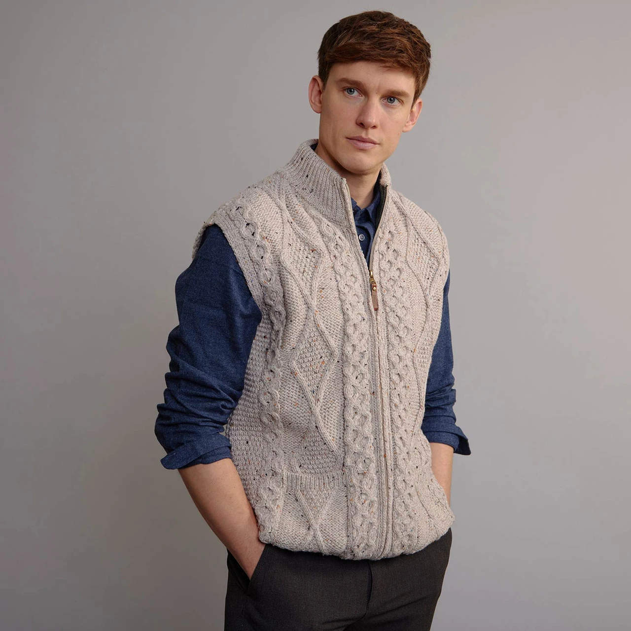Men's Aran Gilet