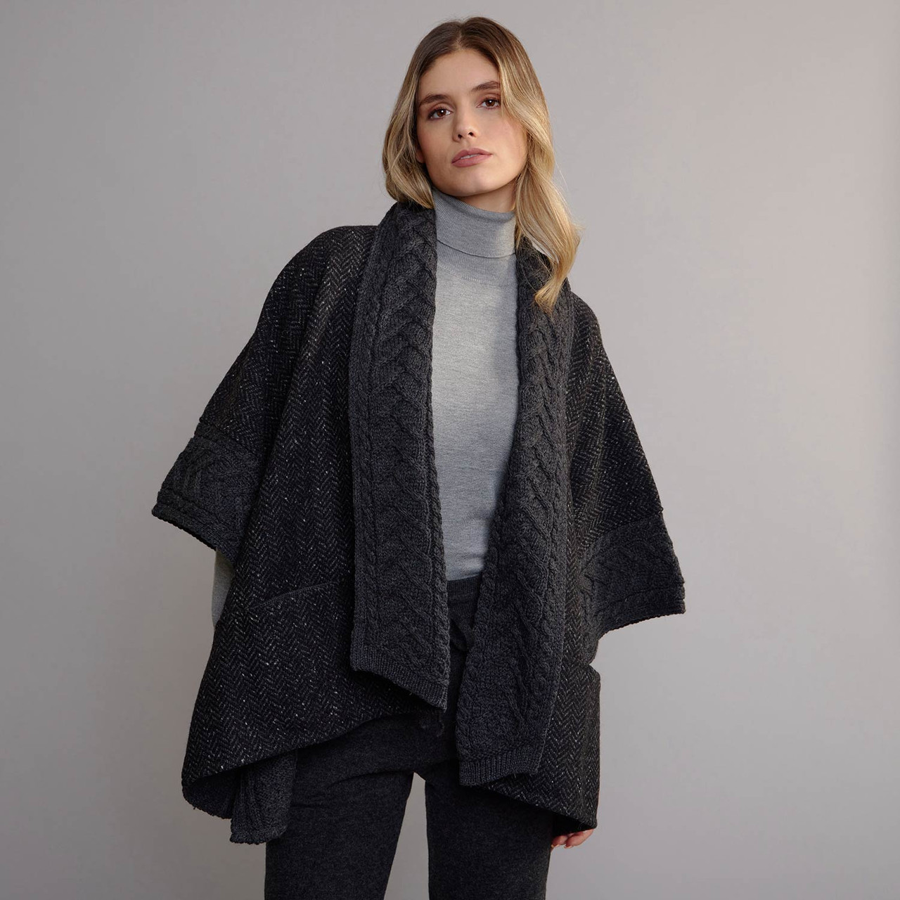 Women's Tweed & Aran Cape - IslesOfAran.com