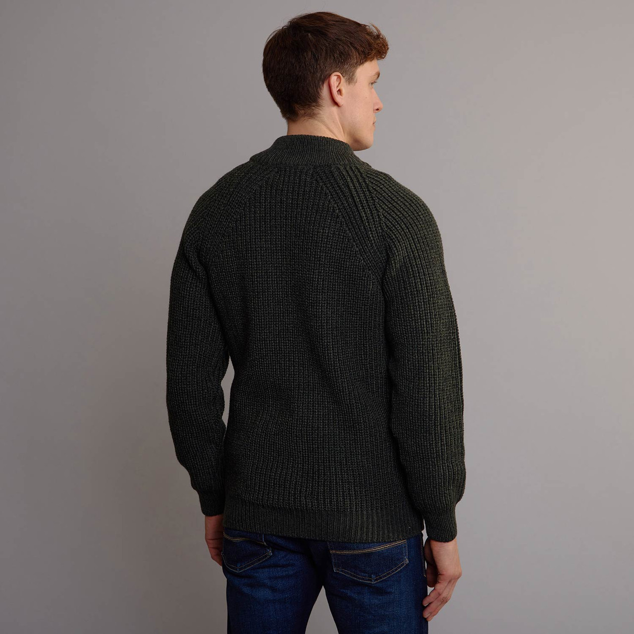 Men's Half Zip Aran Sweater