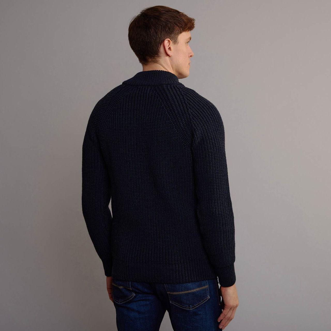 Men's Half Zip Aran Sweater