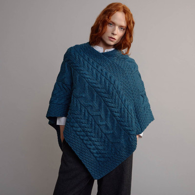 Women's Aran Cape - Teal