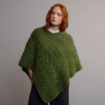 Women's Aran Cape - Meadow Green
